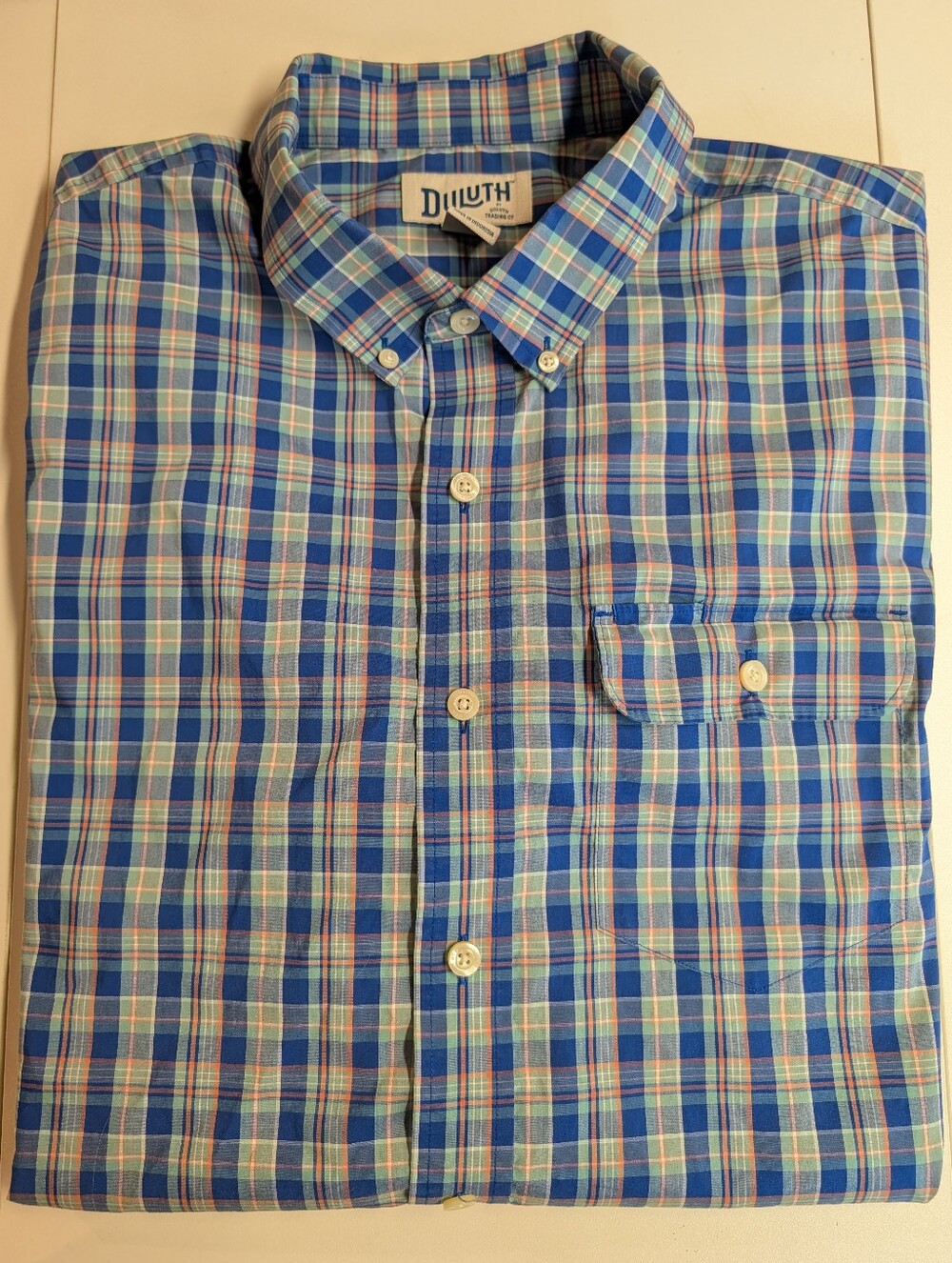Duluth Trading Men's Plaid  COOLMAX Wrinklefighter Relaxed Fit Shirt XLT EUC
